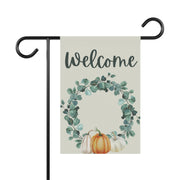 Garden Flag: Monogram Wreath Pumpkin-Blank